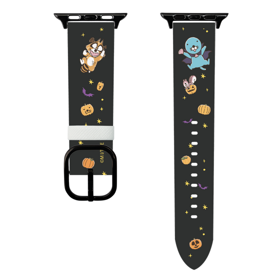 スマートウォッチレザーバンド［ ぼのぼの - ハロウィン集合 - ブラック ］