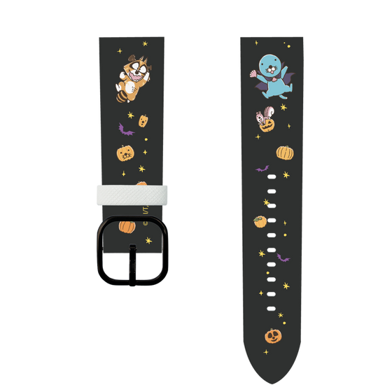 スマートウォッチレザーバンド［ ぼのぼの - ハロウィン集合 - ブラック ］