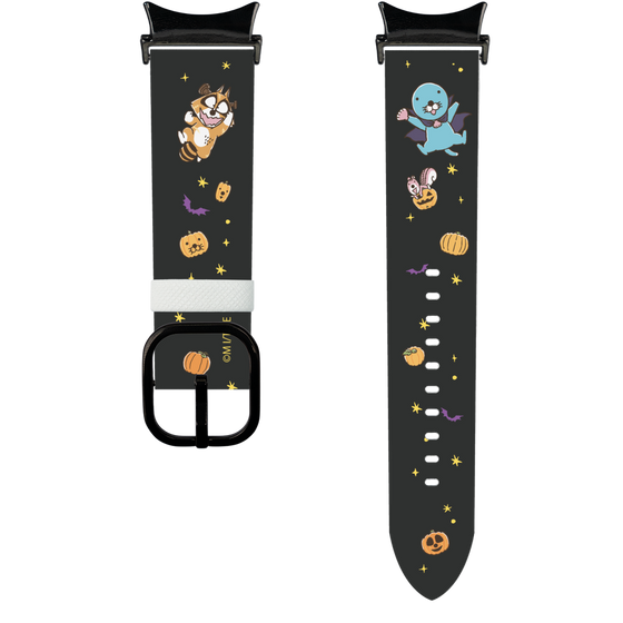 スマートウォッチレザーバンド［ ぼのぼの - ハロウィン集合 - ブラック ］