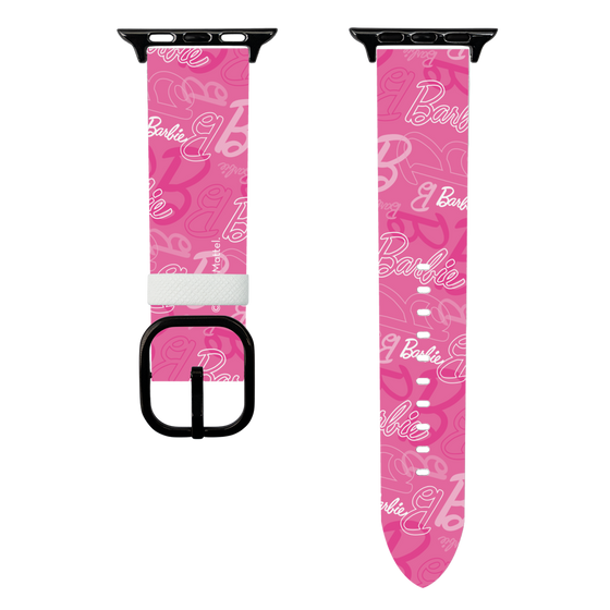 スマートウォッチレザーバンド［ Barbie - ロゴパターン1 ］