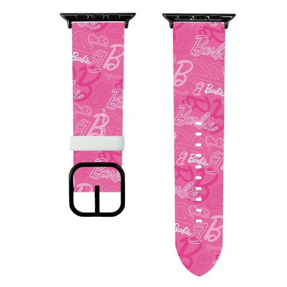 スマートウォッチレザーバンド［ Barbie - ロゴパターン1 ］