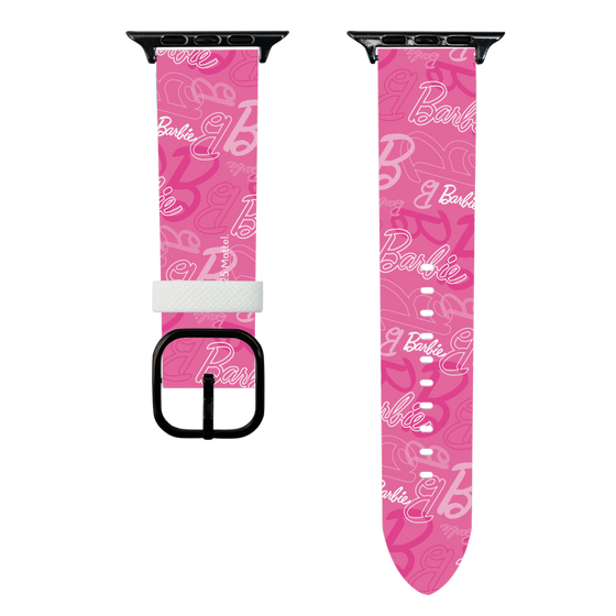 スマートウォッチレザーバンド［ Barbie - ロゴパターン1 ］