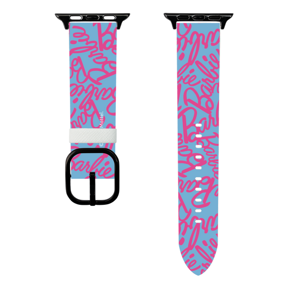 スマートウォッチレザーバンド［ Barbie - ロゴパターン2 ］
