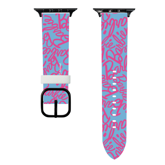 スマートウォッチレザーバンド［ Barbie - ロゴパターン2 ］