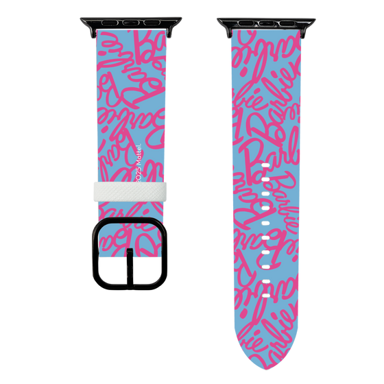 スマートウォッチレザーバンド［ Barbie - ロゴパターン2 ］