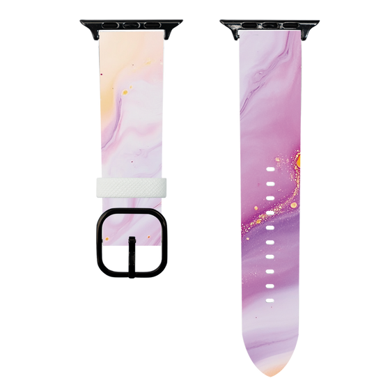 スマートウォッチレザーバンド［ Color Rain - オリジナル - Moonlit Mauve ］