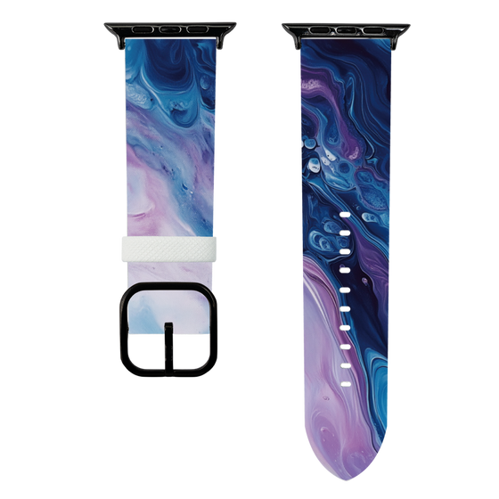 スマートウォッチレザーバンド［ Color Rain - オリジナル - Twilight Ink ］