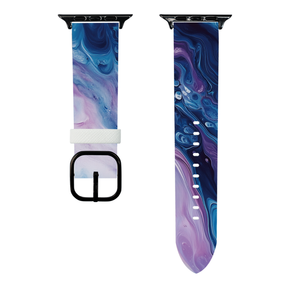 スマートウォッチレザーバンド［ Color Rain - オリジナル - Twilight Ink ］