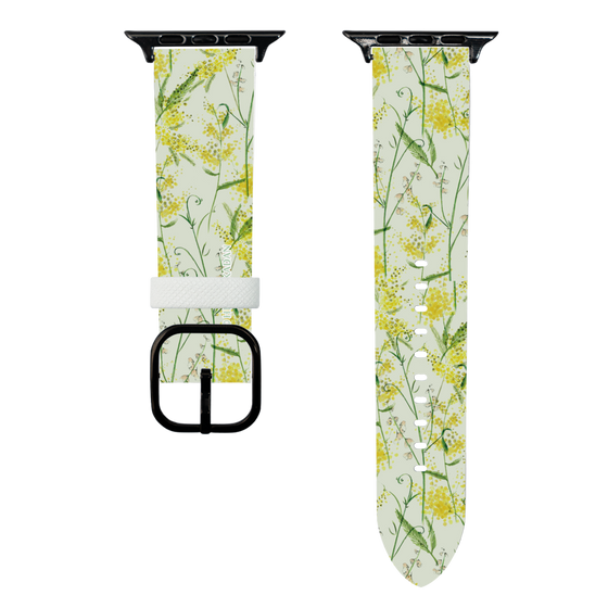 スマートウォッチレザーバンド［ 日比谷花壇 - DelicateGeometry - ライトグリーン ］