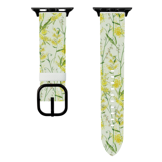 スマートウォッチレザーバンド［ 日比谷花壇 - DelicateGeometry - ライトグリーン ］