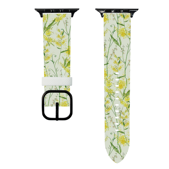 スマートウォッチレザーバンド［ 日比谷花壇 - DelicateGeometry - ライトグリーン ］