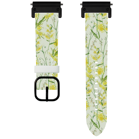 スマートウォッチレザーバンド［ 日比谷花壇 - DelicateGeometry - ライトグリーン ］