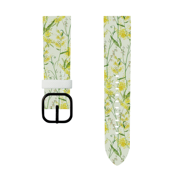 スマートウォッチレザーバンド［ 日比谷花壇 - DelicateGeometry - ライトグリーン ］