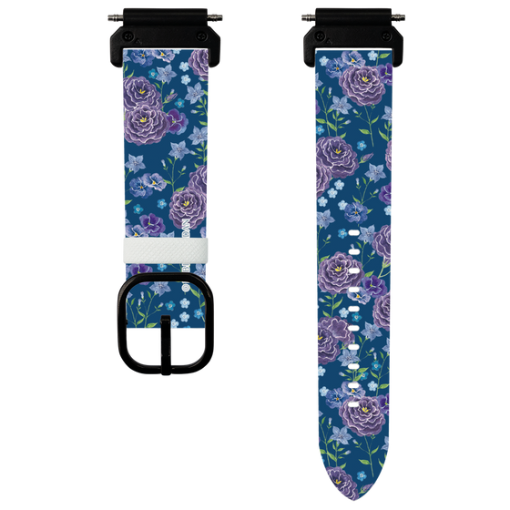 スマートウォッチレザーバンド［ 日比谷花壇 - FloralSymphony - ネイビー ］