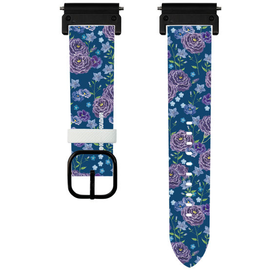 スマートウォッチレザーバンド［ 日比谷花壇 - FloralSymphony - ネイビー ］