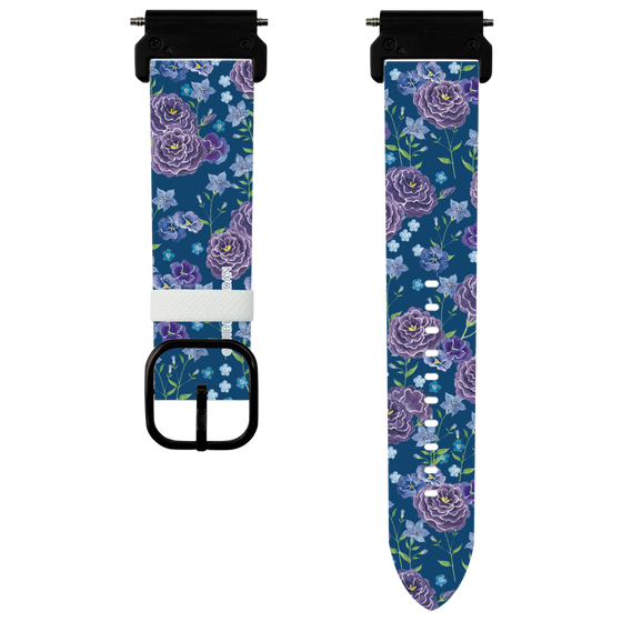 スマートウォッチレザーバンド［ 日比谷花壇 - FloralSymphony - ネイビー ］