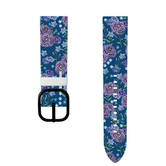 スマートウォッチレザーバンド［ 日比谷花壇 - FloralSymphony - ネイビー ］