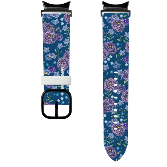 スマートウォッチレザーバンド［ 日比谷花壇 - FloralSymphony - ネイビー ］