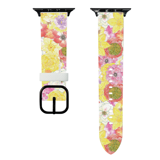 スマートウォッチレザーバンド［ 日比谷花壇 - HarmonyinBloom - イエロー ］