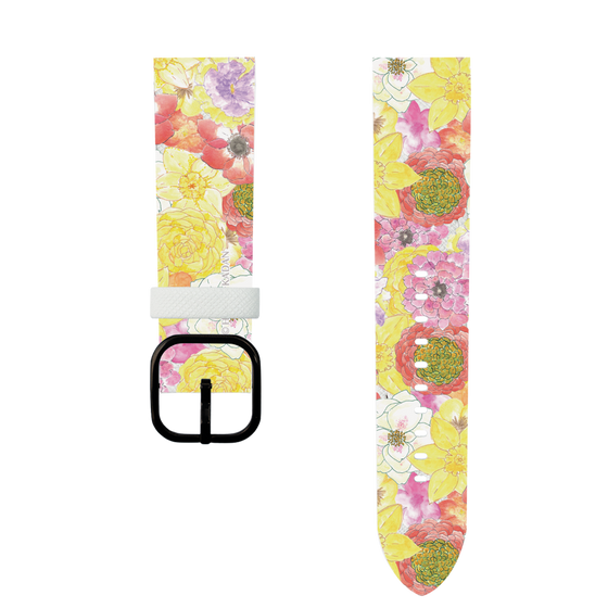 スマートウォッチレザーバンド［ 日比谷花壇 - HarmonyinBloom - イエロー ］