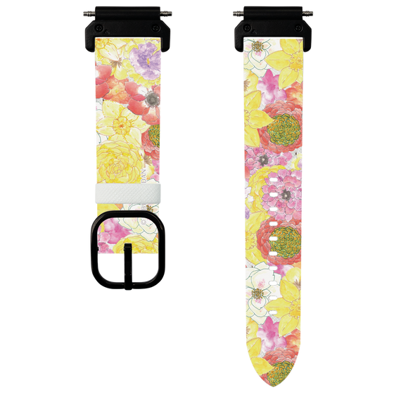 スマートウォッチレザーバンド［ 日比谷花壇 - HarmonyinBloom - イエロー ］
