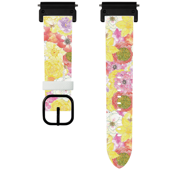 スマートウォッチレザーバンド［ 日比谷花壇 - HarmonyinBloom - イエロー ］