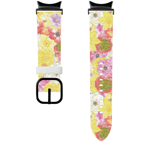 スマートウォッチレザーバンド［ 日比谷花壇 - HarmonyinBloom - イエロー ］