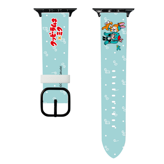 スマートウォッチレザーバンド［ 初音ミク×クッピーラムネ - 初音ミク×クッピー - デフォルメイラスト ］