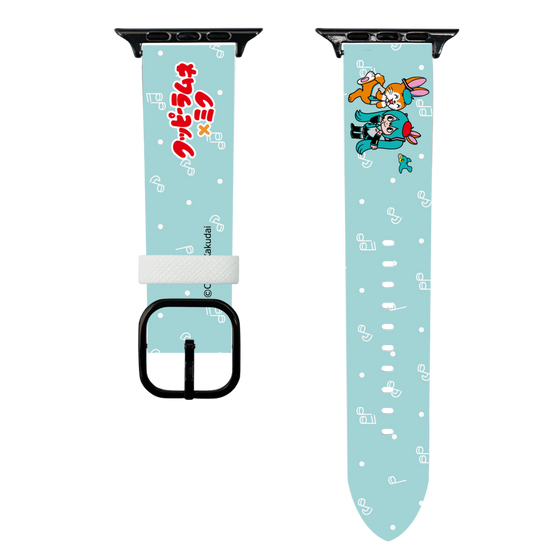 スマートウォッチレザーバンド［ 初音ミク×クッピーラムネ - 初音ミク×クッピー - デフォルメイラスト ］
