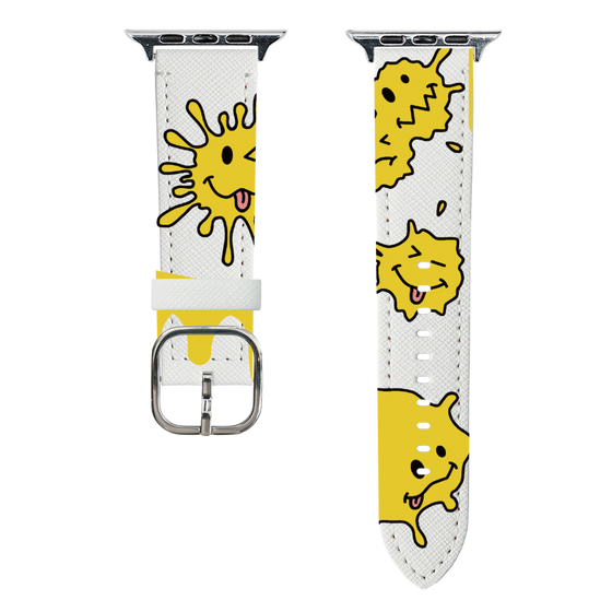スマートウォッチレザーバンド［ PAINTING SMILE Yellow ］