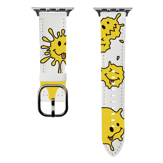 スマートウォッチレザーバンド［ PAINTING SMILE Yellow ］