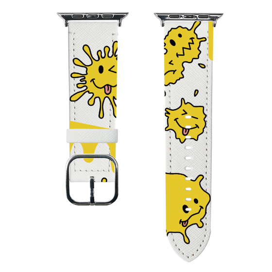 スマートウォッチレザーバンド［ PAINTING SMILE Yellow ］