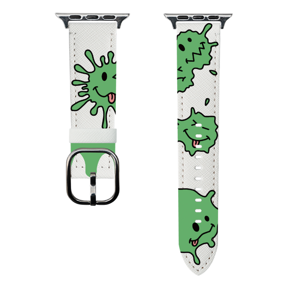 スマートウォッチレザーバンド［ PAINTING SMILE Green ］