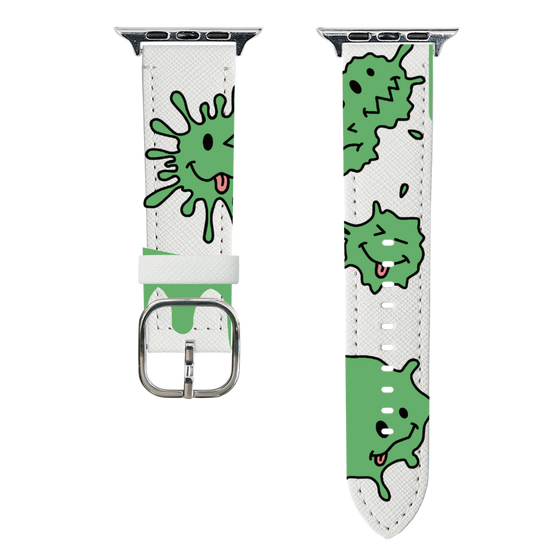 スマートウォッチレザーバンド［ PAINTING SMILE Green ］