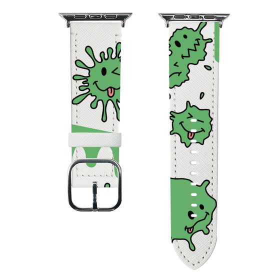 スマートウォッチレザーバンド［ PAINTING SMILE Green ］