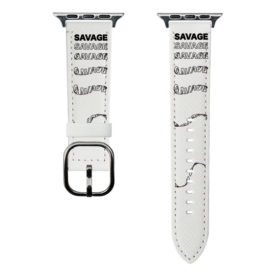 スマートウォッチレザーバンド［ SAVAGE Black ］