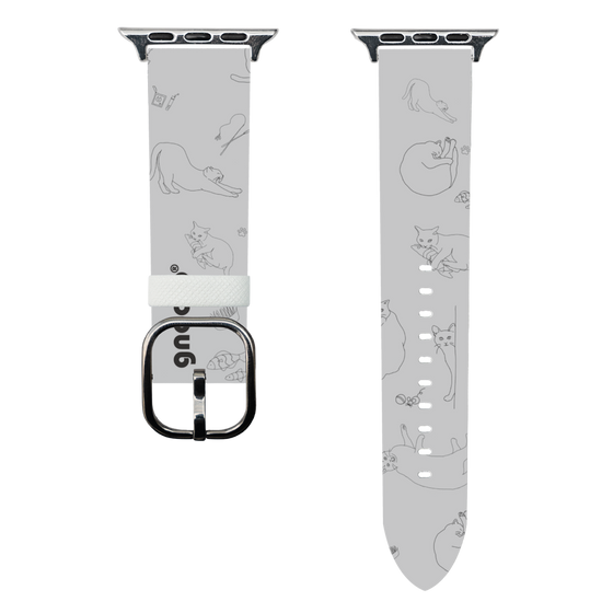 スマートウォッチレザーバンド［ gnocco - CatLover - グレー ］