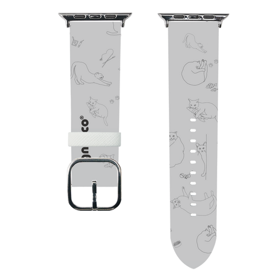 スマートウォッチレザーバンド［ gnocco - CatLover - グレー ］