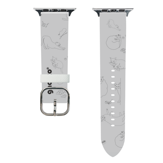 スマートウォッチレザーバンド［ gnocco - CatLover - グレー ］