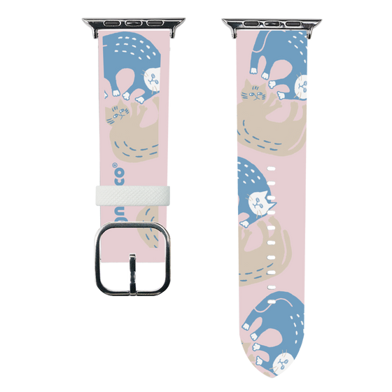 スマートウォッチレザーバンド［ gnocco - 遊ぶ猫さんたち ］