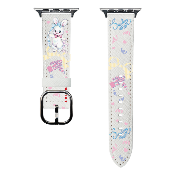 スマートウォッチレザーバンド［ SWIMMER - リボンバニー ］