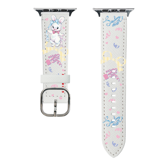 スマートウォッチレザーバンド［ SWIMMER - リボンバニー ］