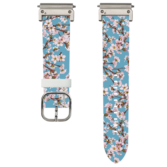 スマートウォッチレザーバンド［ 日比谷花壇 - サクラ - ライトブルー ］