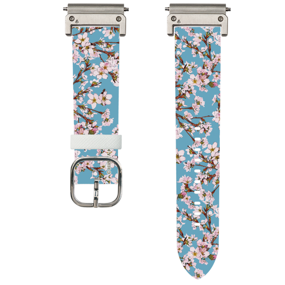 スマートウォッチレザーバンド［ 日比谷花壇 - サクラ - ライトブルー ］