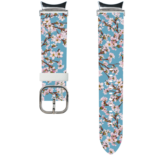 スマートウォッチレザーバンド［ 日比谷花壇 - サクラ - ライトブルー ］