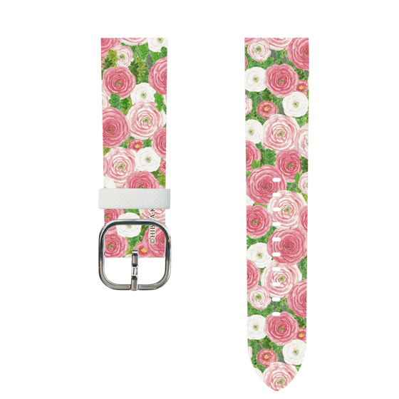 スマートウォッチレザーバンド［ 日比谷花壇 - ラナンキュラス&デイジー ］