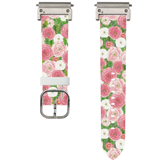 スマートウォッチレザーバンド［ 日比谷花壇 - ラナンキュラス&デイジー ］