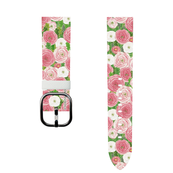 スマートウォッチレザーバンド［ 日比谷花壇 - ラナンキュラス&デイジー ］