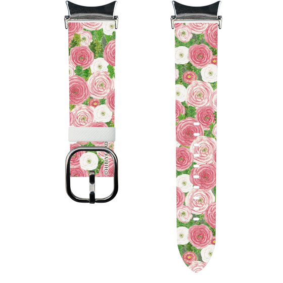 スマートウォッチレザーバンド［ 日比谷花壇 - ラナンキュラス&デイジー ］