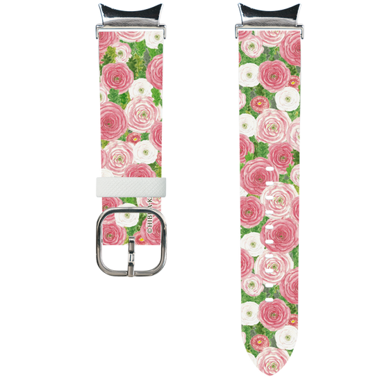 スマートウォッチレザーバンド［ 日比谷花壇 - ラナンキュラス&デイジー ］